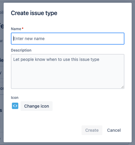 Create a new custom issue type