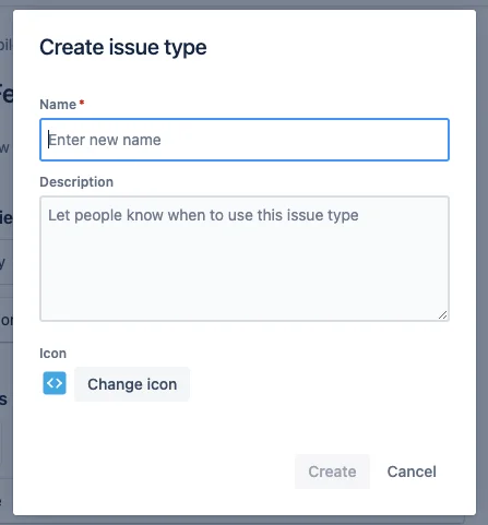 Create a new custom issue type