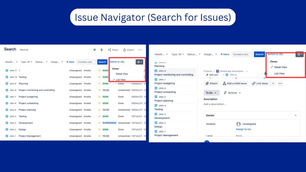 Issue Navigator (Search for Issues)