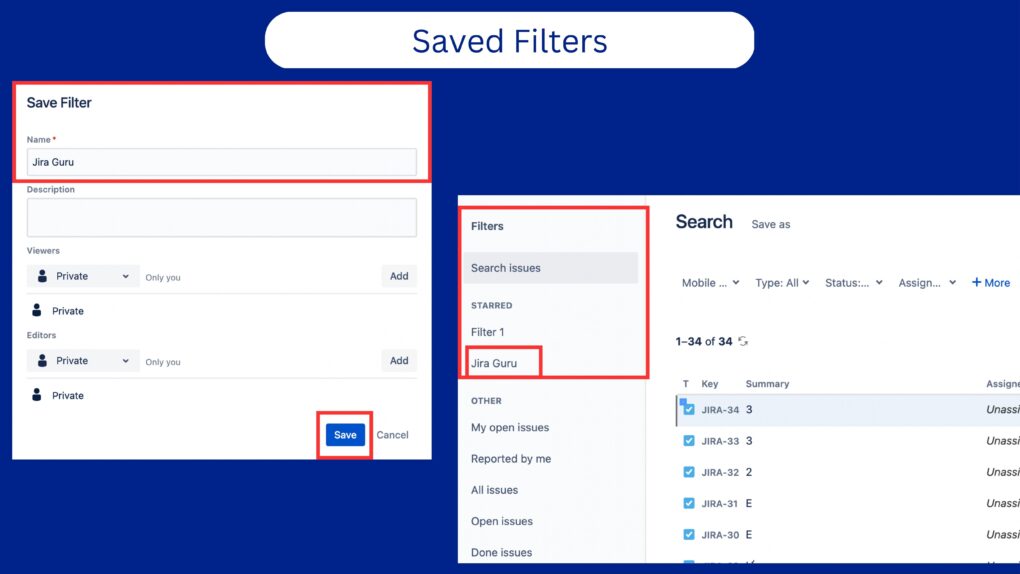 Saved Filters