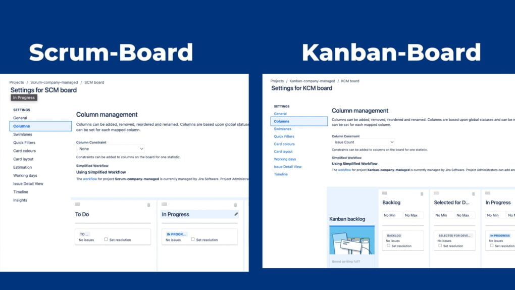 Configure a company-managed board in Jira