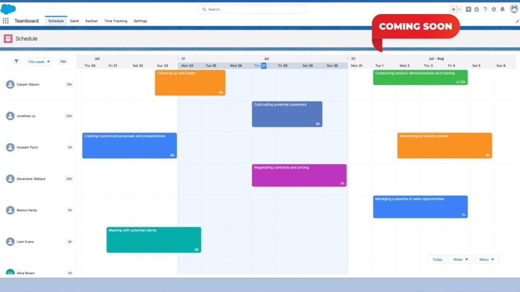 TeamBoard Resource Planning for Salesforce