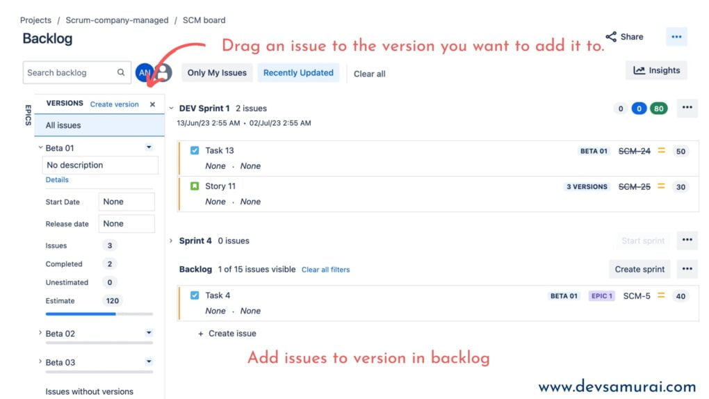 Version and Release Management in Jira
