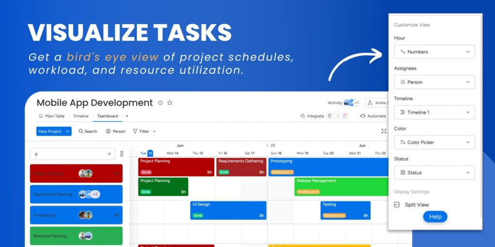 Visualize tasks