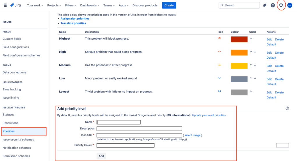 Configure Jira Priority