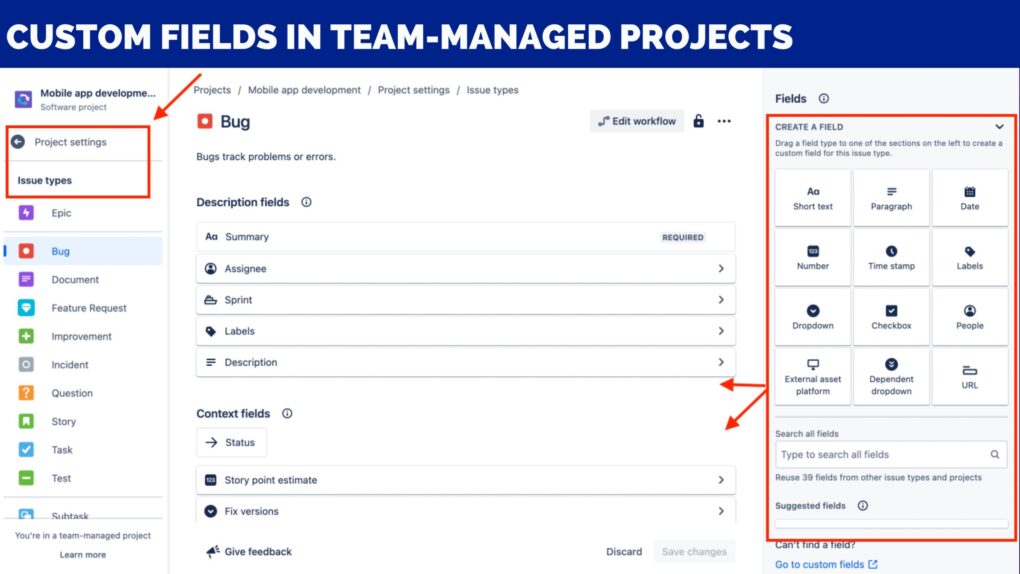 Custom Fields in Team-Managed Projects