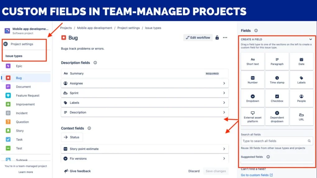 Custom Fields in Team-Managed Projects