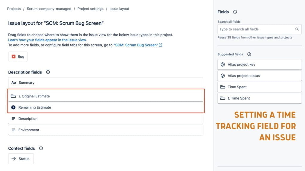 Setting a time tracking Field for an issue