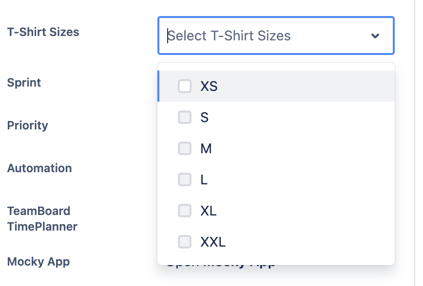 T-Shirt Sizes