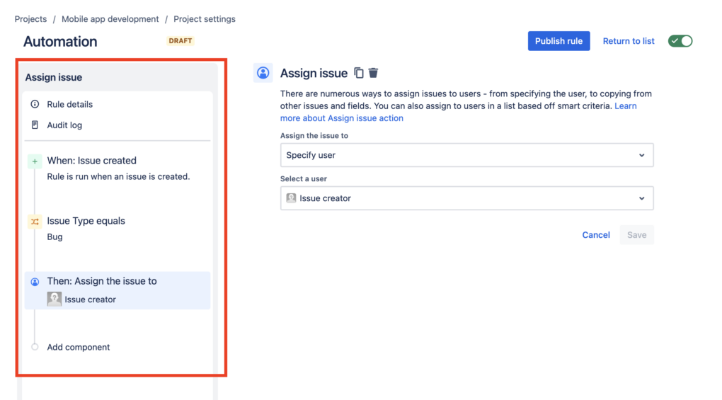 Auto-Assign Based on Issue Type or Component