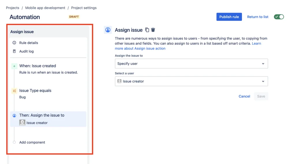 Auto-Assign Based on Issue Type or Component