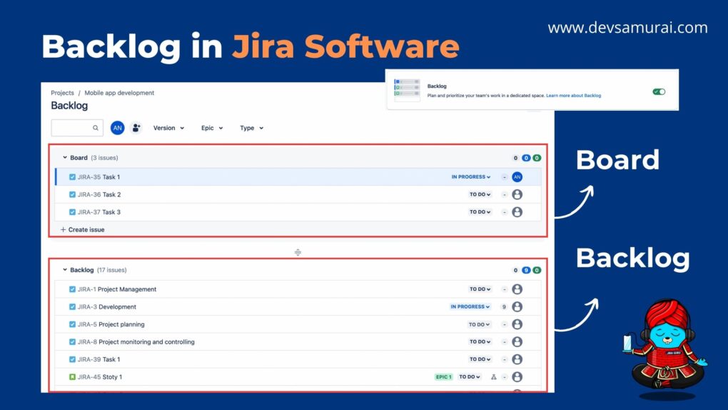 Backlog in Jira Software