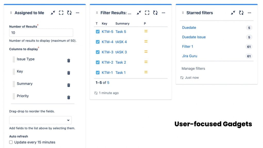 User-focused Gadgets