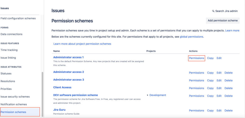 Apply the Group to Permission Schemes