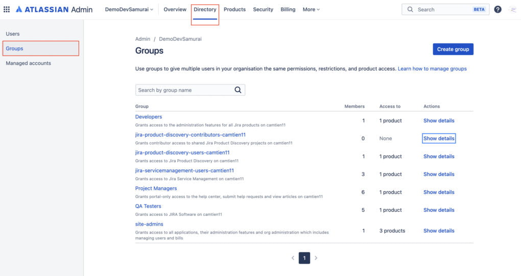 Creating Jira Groups