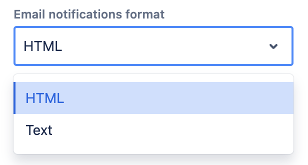 Email notifications format