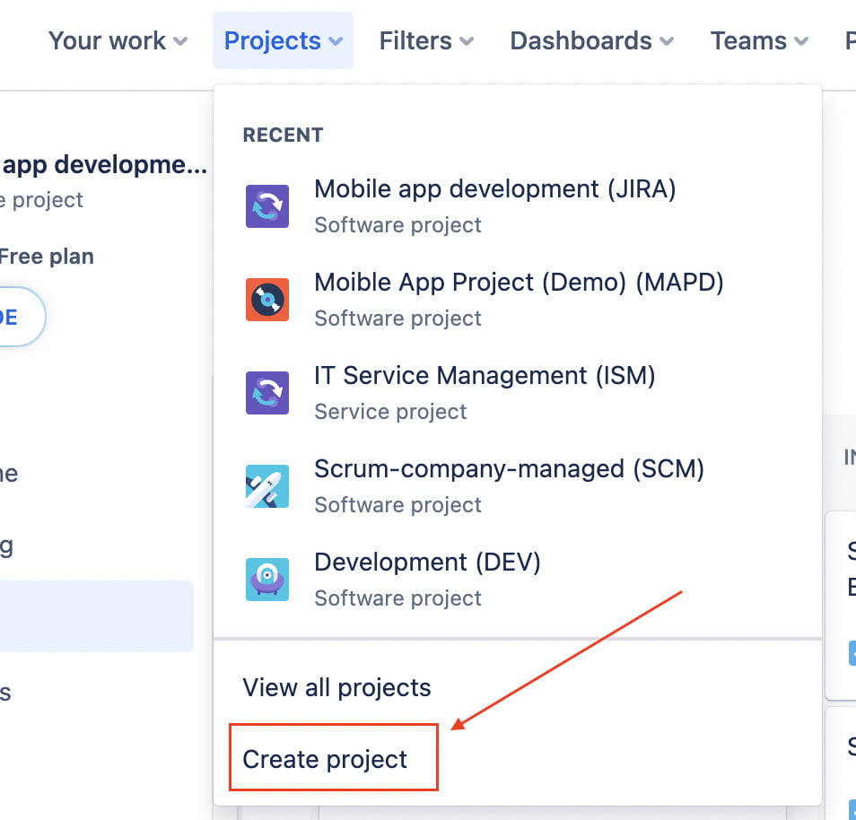 Select Project Creation