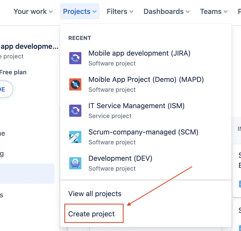 Select Project Creation