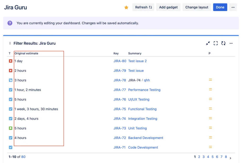 Using Jira Dashboards