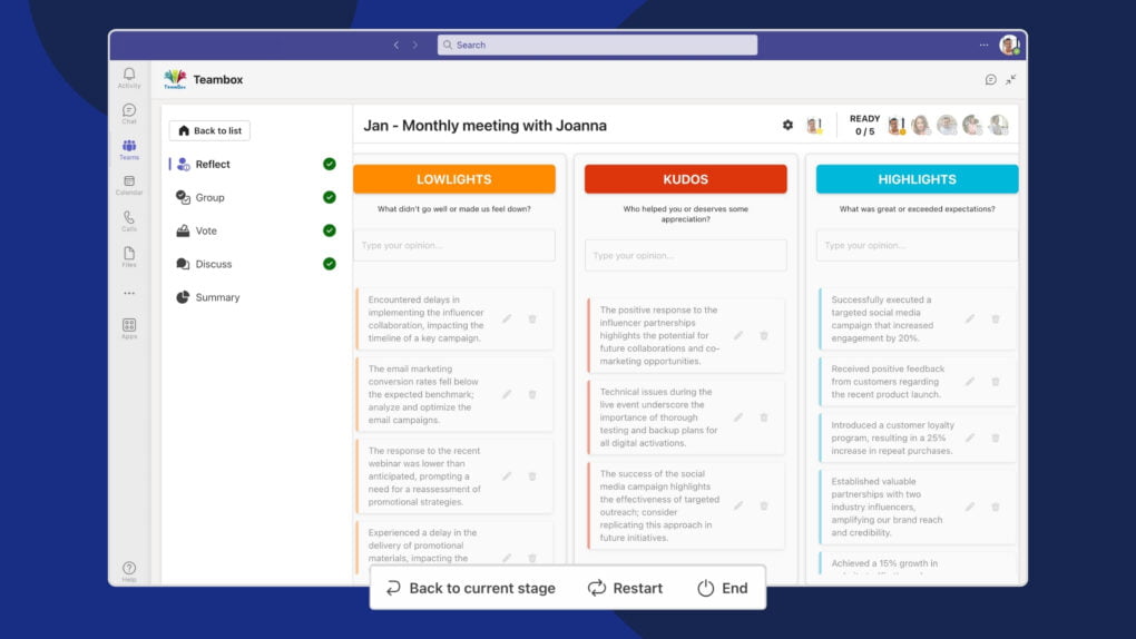 1. Retrospective meeting