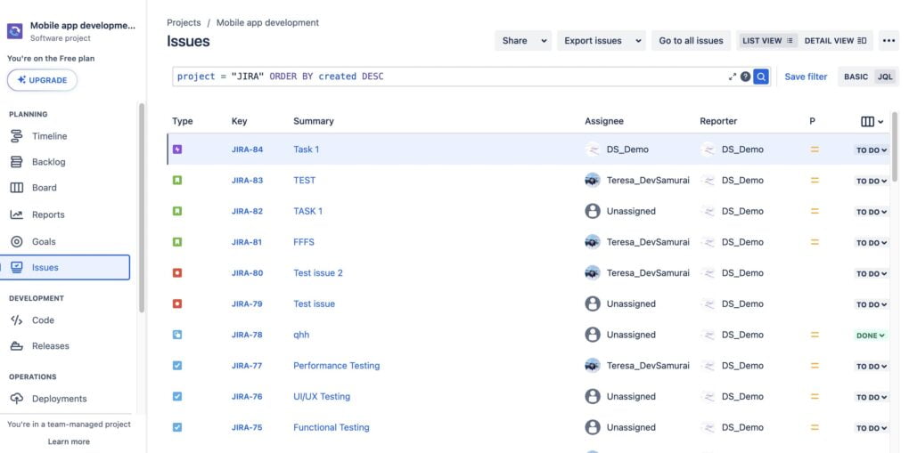 Theo dõi dự án trong Jira - Issues and Filters