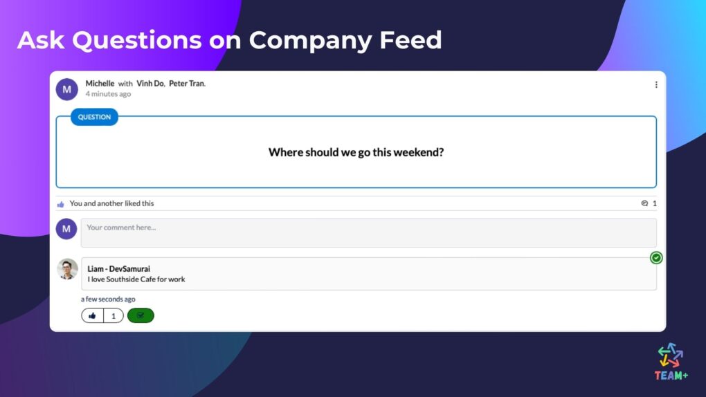 Ask Questions on Company Feed