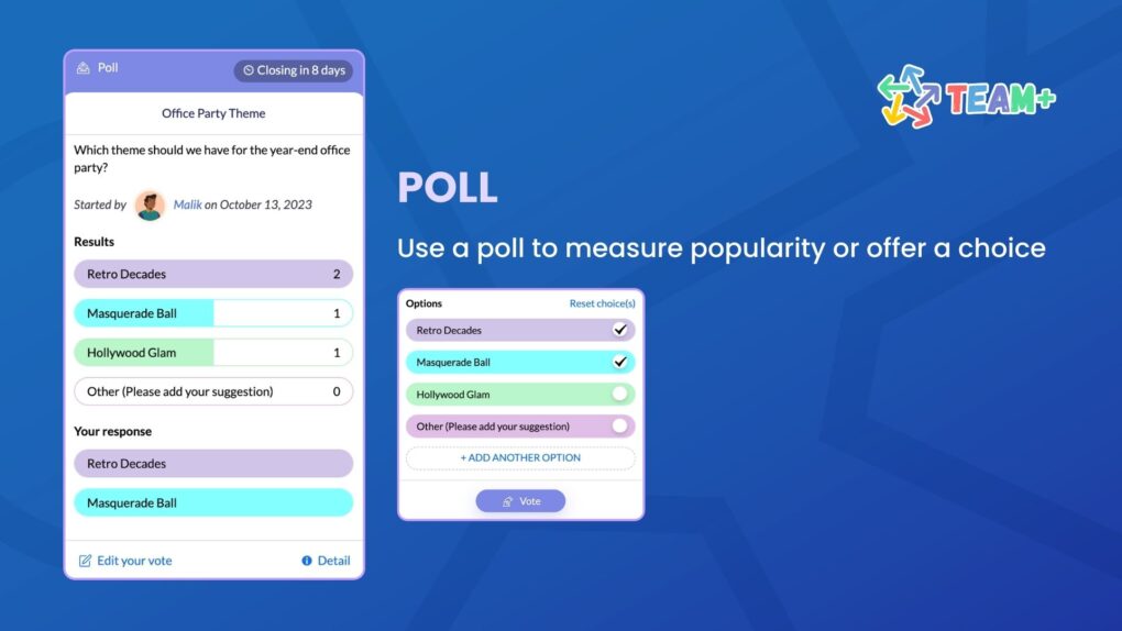 Poll - Use a poll to measure popularity or offer a choice