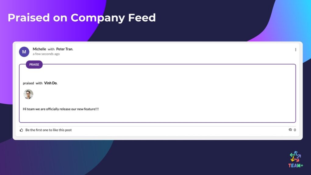 Praise on Company Feed