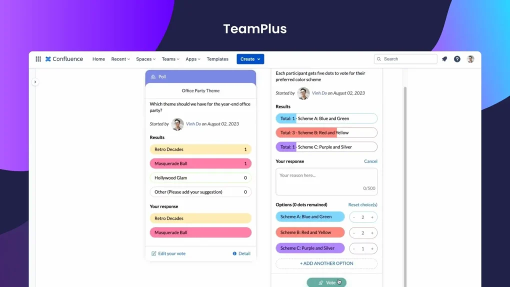 TeamPlus - Polls, Votes, Surveys & Community Network for Confluence