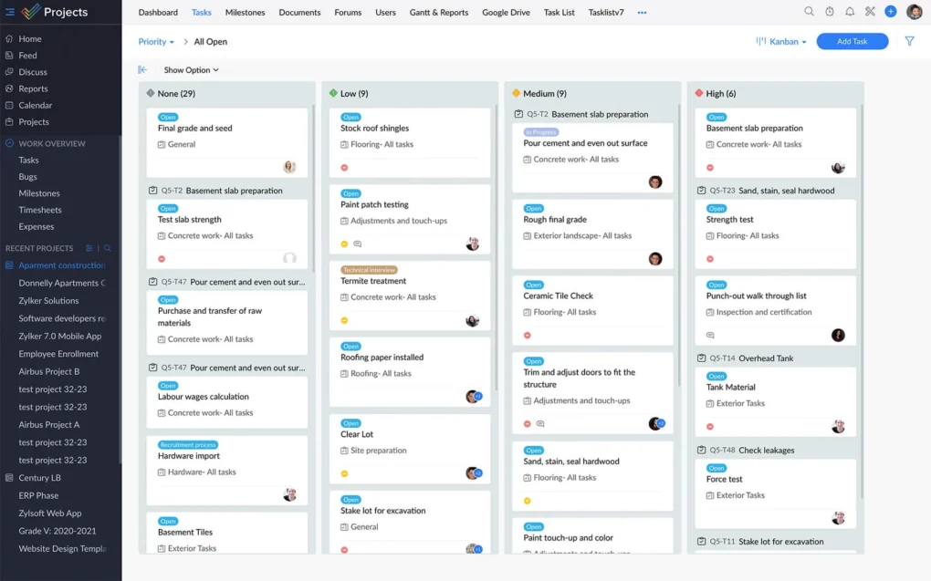 9. Zoho Project