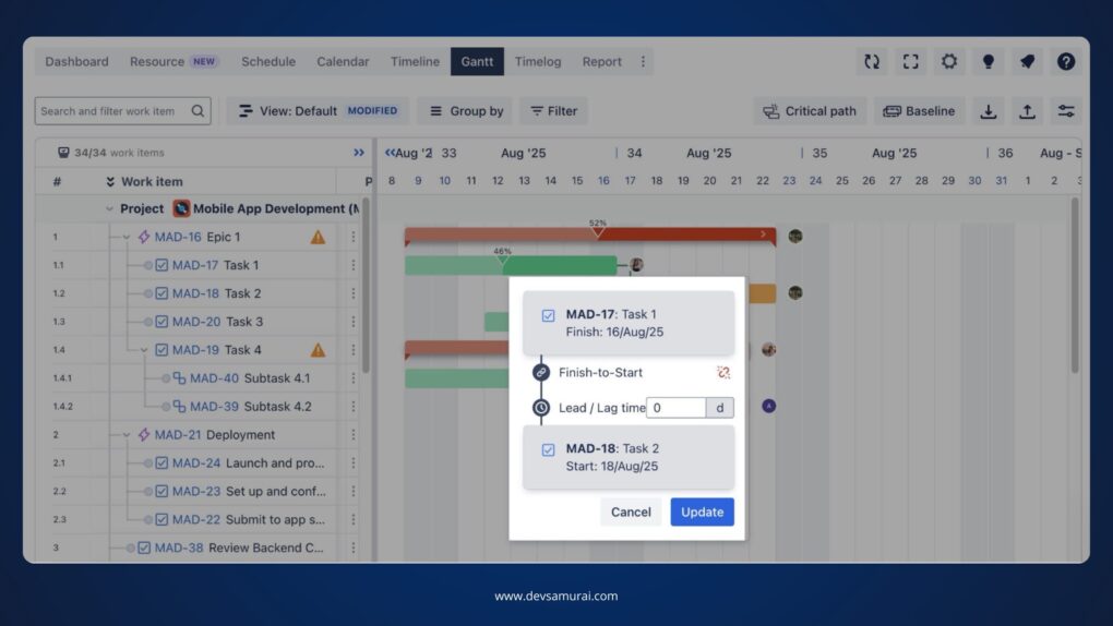 teamboard-lead time for jira