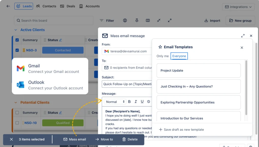 Highlight 2_ Send emails to multiple contacts at once