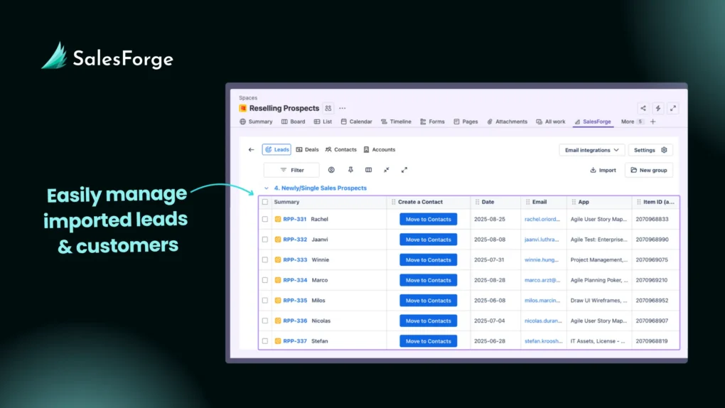 Import leads and mass emails