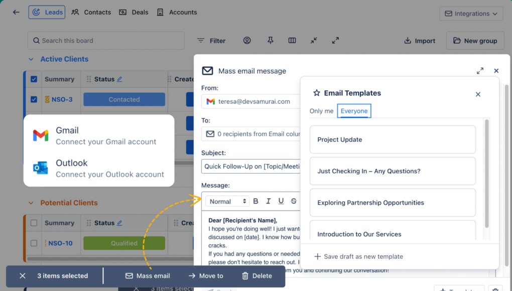 Send emails to multiple contacts at once
