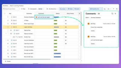 Manage comments with GanttTable